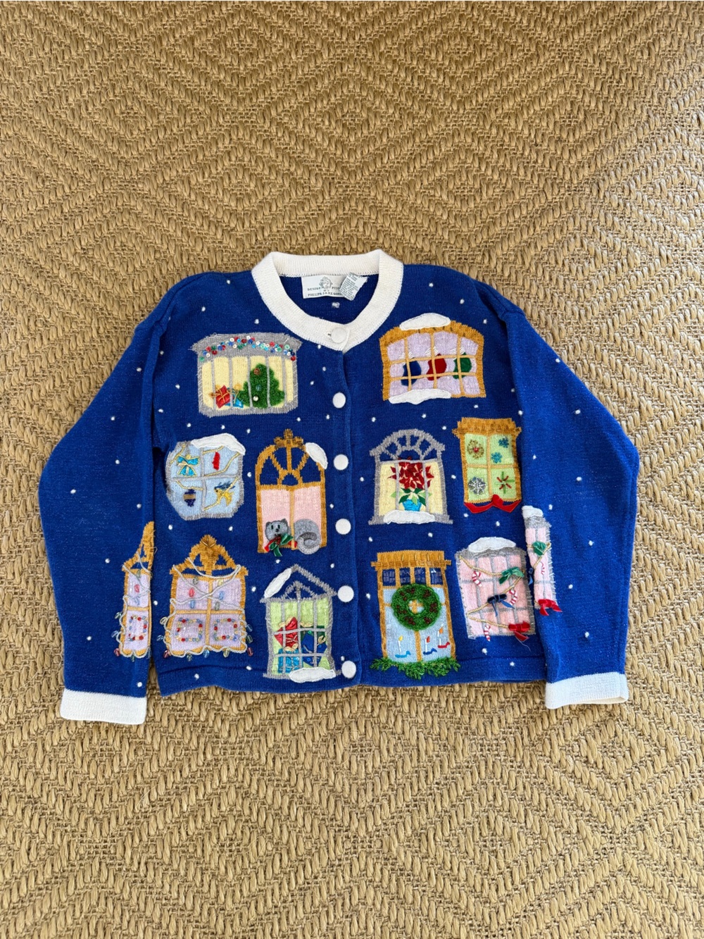 Design Options by Phillip and Jane Gordon Blue Christmas Cardigan